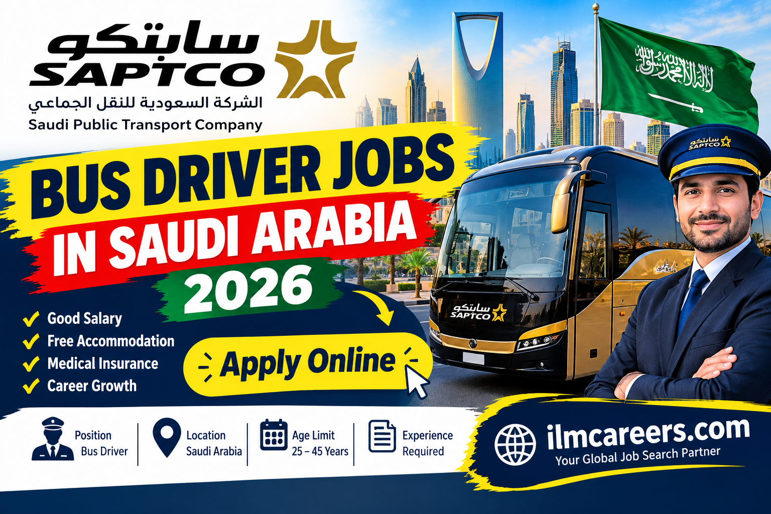 SAPTCO Bus Driver Jobs in Saudi Arabia 2026