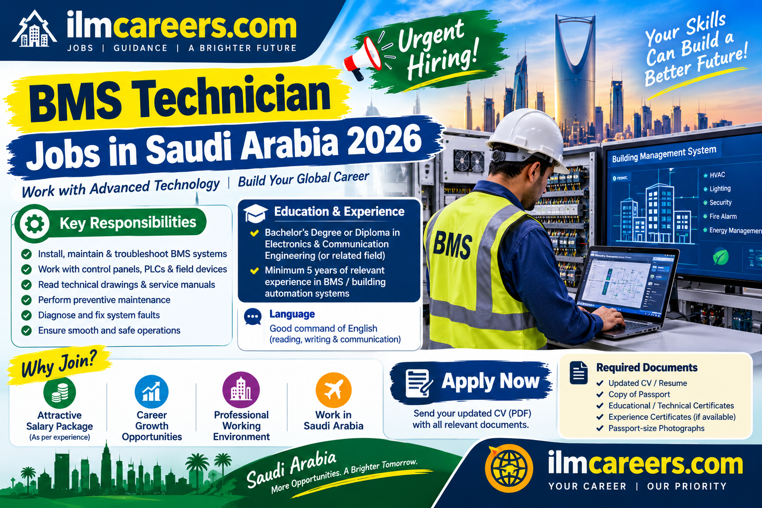 BMS Technician Jobs on Saudi Arabia 2026 Apply Online